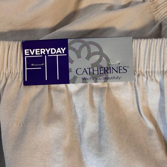 Catherine's Everyday Fit Women's 4X Stretch Cotton Shorts Elastic Waist In Beige - Picture 8 of 12